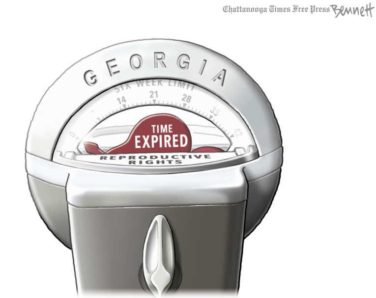 Political/Editorial Cartoon by Clay Bennett, Chattanooga Times Free Press on Georgia, Alabama Pass Abortion Bans