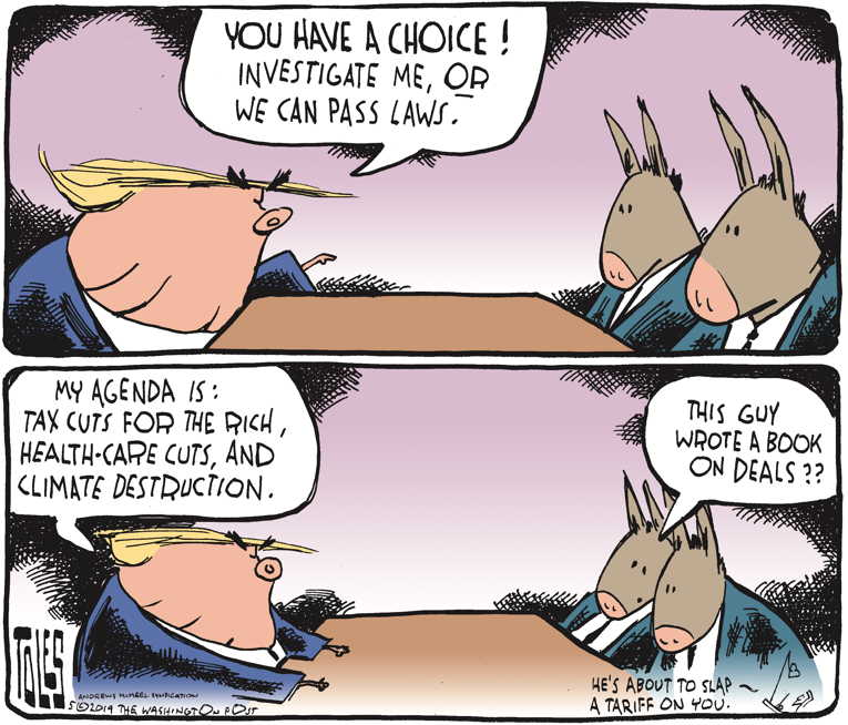 Political/Editorial Cartoon by Tom Toles, Washington Post on Trump Channels Nixon