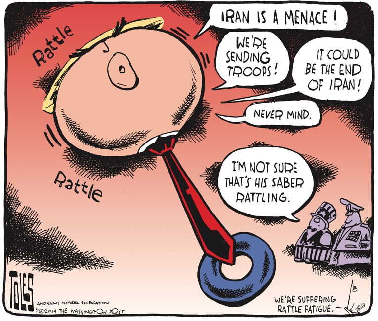 Political/Editorial Cartoon by Tom Toles, Washington Post on False Flag Planned Against Iran