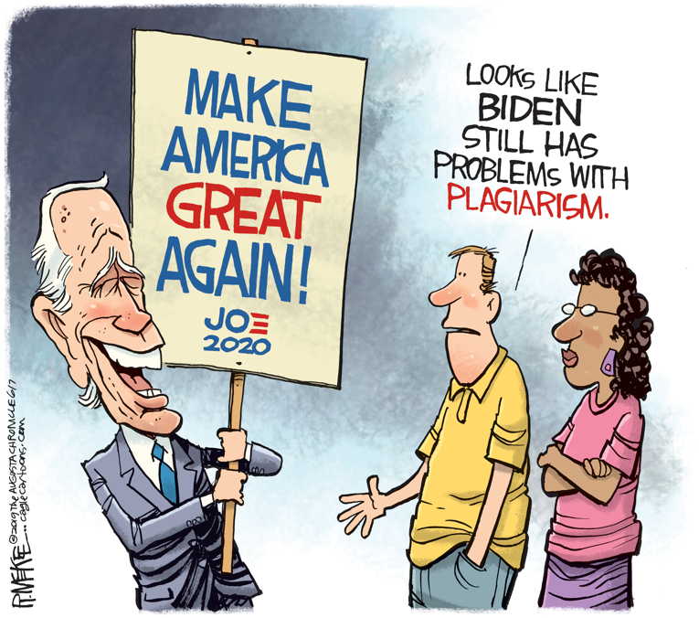 Political/Editorial Cartoon by Rick McKee, The Augusta Chronicle on Biden Falters