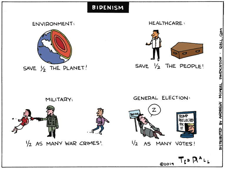 Political/Editorial Cartoon by Ted Rall on Biden Falters