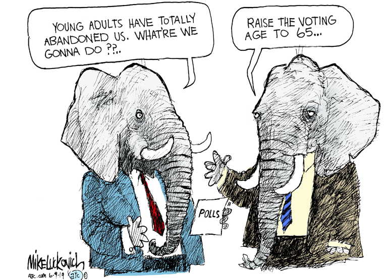 Political/Editorial Cartoon by Mike Luckovich, Atlanta Journal-Constitution on McConnell, GOP, Do Their Thing