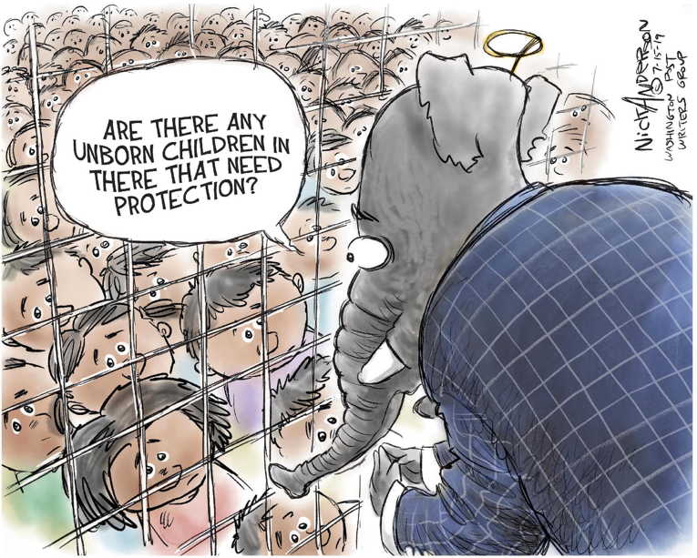 Political/Editorial Cartoon by Nick Anderson, Houston Chronicle on President Cracks Down