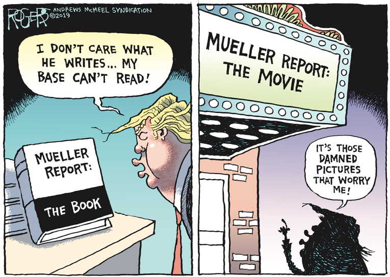 Political/Editorial Cartoon by Rob Rogers on Mueller Testifies, Channels Yoda