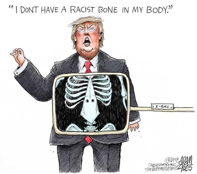 Political/Editorial Cartoon by Adam Zyglis, The Buffalo News on President Continues Racist Tweets