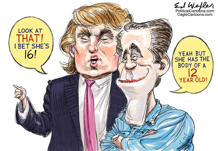 Political/Editorial Cartoon by Ed Wexler, PoliticalCartoons.com on Trump Rallies His Base