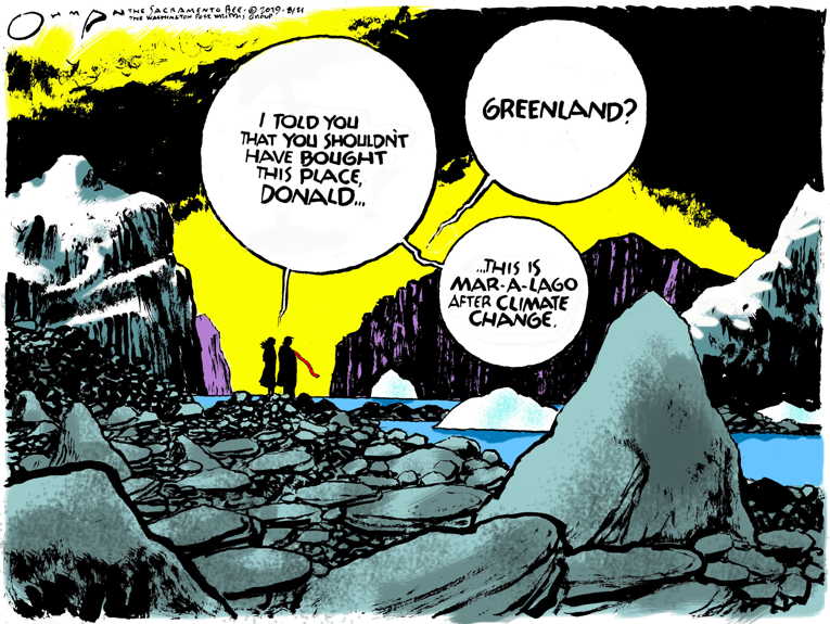 Political/Editorial Cartoon by Jack Ohman, The Oregonian on Environment on Brink of Collapse