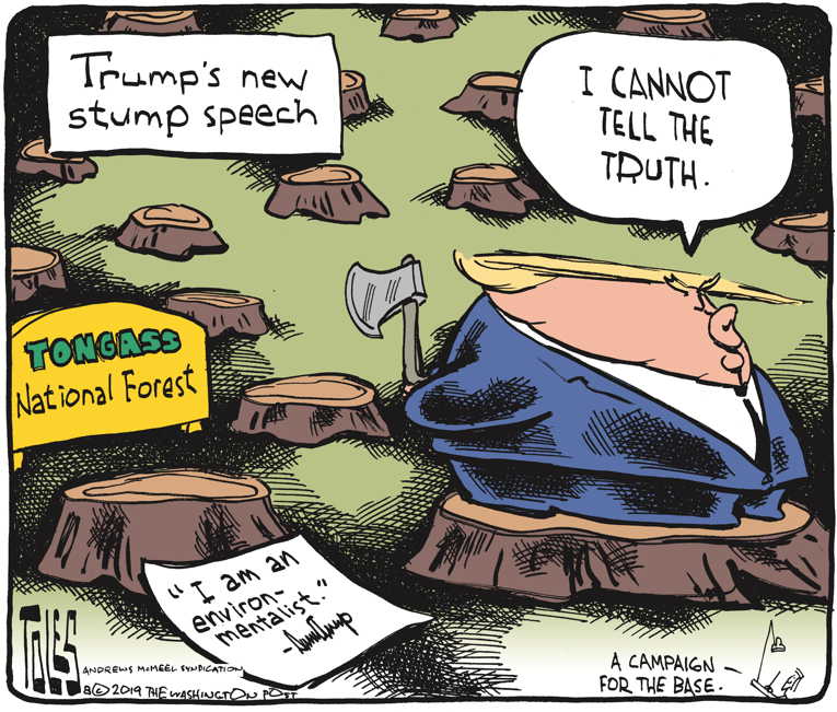 Political/Editorial Cartoon by Tom Toles, Washington Post on President Acts on Environment