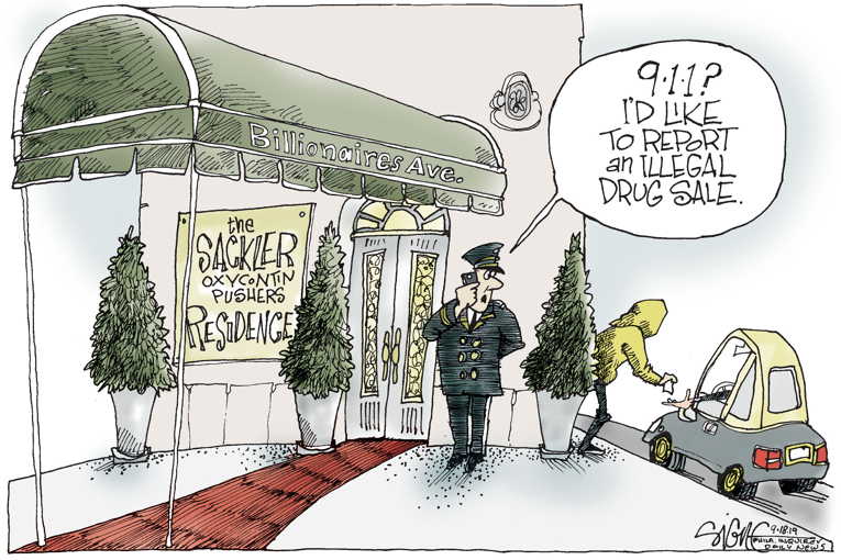 Political/Editorial Cartoon by Signe Wilkinson, Philadelphia Daily News on Drug War Escalates