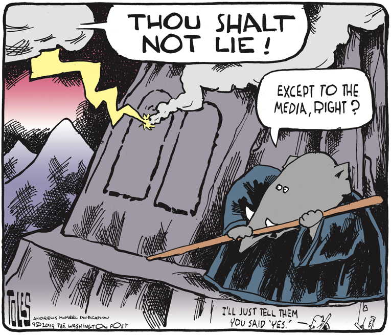 Political/Editorial Cartoon by Tom Toles, Washington Post on GOP Lauds Economy