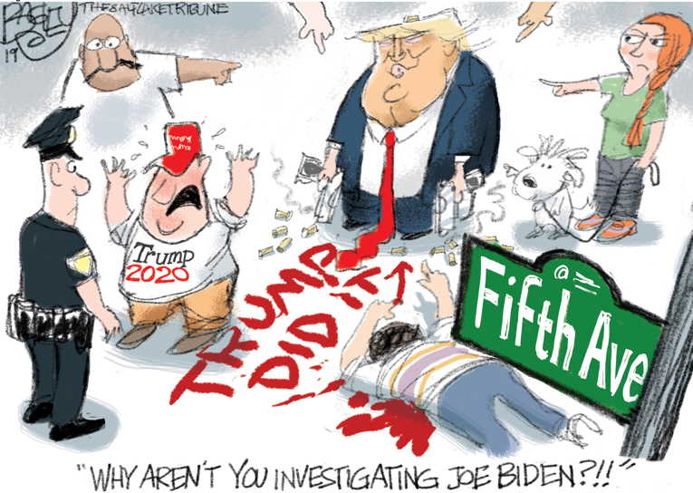 Political/Editorial Cartoon by Pat Bagley, Salt Lake Tribune on President Asks for Help