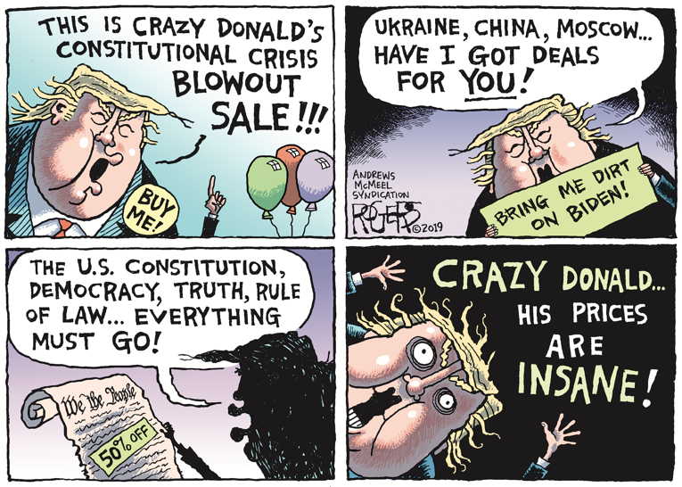 Political/Editorial Cartoon by Rob Rogers on President Leads Defense