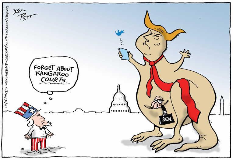 Political/Editorial Cartoon by Joel Pett, Lexington Herald-Leader, CWS/CartoonArts Intl. on Trump Starts Reelection Campaign