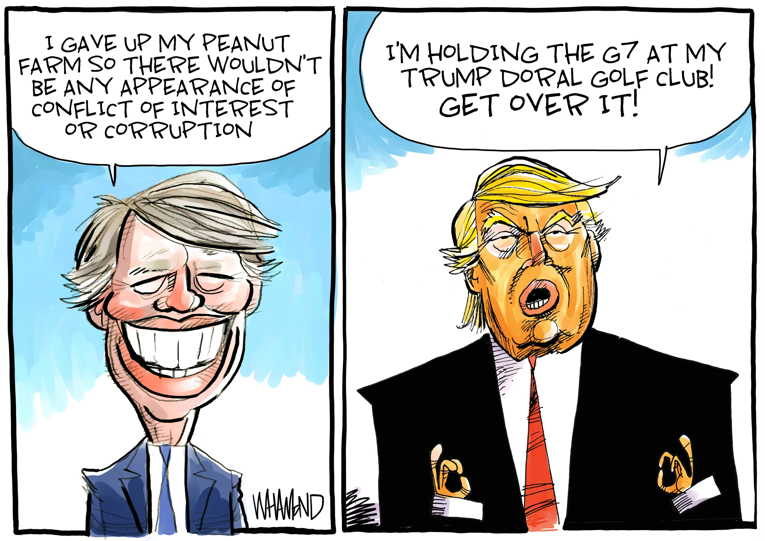 Political/Editorial Cartoon by Dave Whamond, Canada, PoliticalCartoons.com on President Goes for Broke