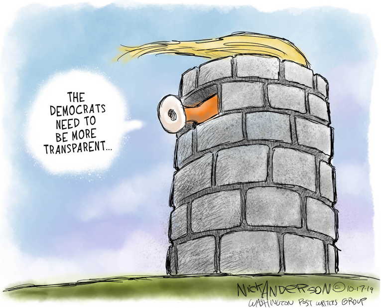 Political/Editorial Cartoon by Nick Anderson, Houston Chronicle on Trump Blows Dog Whistle