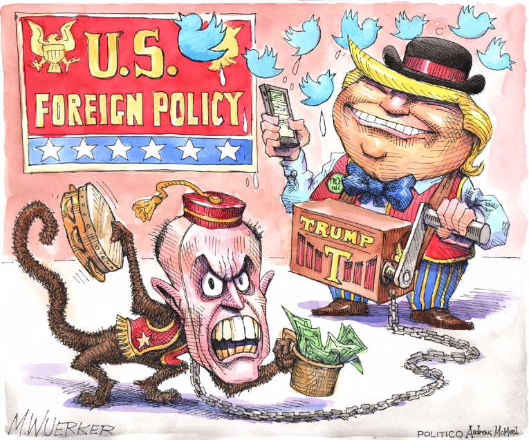 Political/Editorial Cartoon by Matt Wuerker, Politico on Trump Blows Dog Whistle