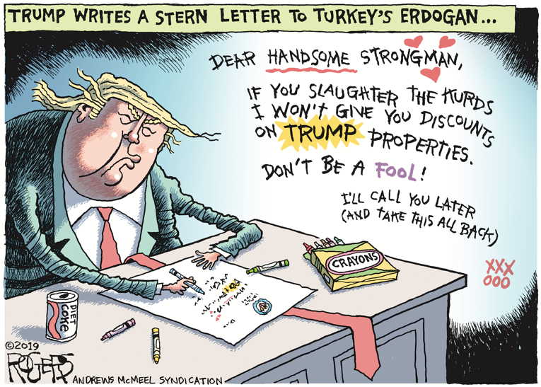 Political/Editorial Cartoon by Rob Rogers on Ceasefire Agreement Signed