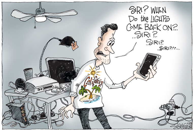 Political/Editorial Cartoon by Signe Wilkinson, Philadelphia Daily News on California In Crisis