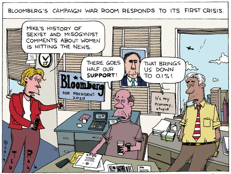 Political/Editorial Cartoon by Ted Rall on Billionaire Enters Race