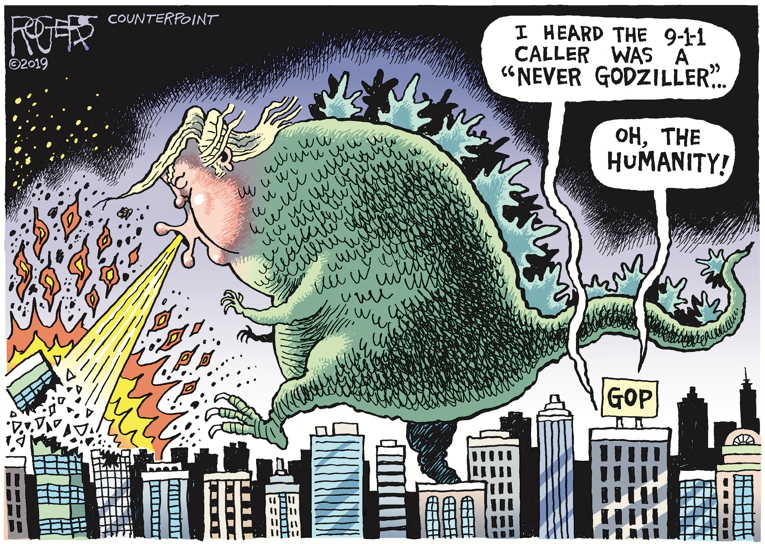 Political/Editorial Cartoon by Rob Rogers on Republicans Hold Party Line