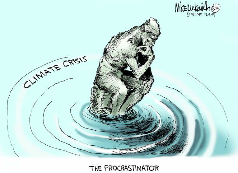 Political/Editorial Cartoon by Mike Luckovich, Atlanta Journal-Constitution on Climate Talks to Commence