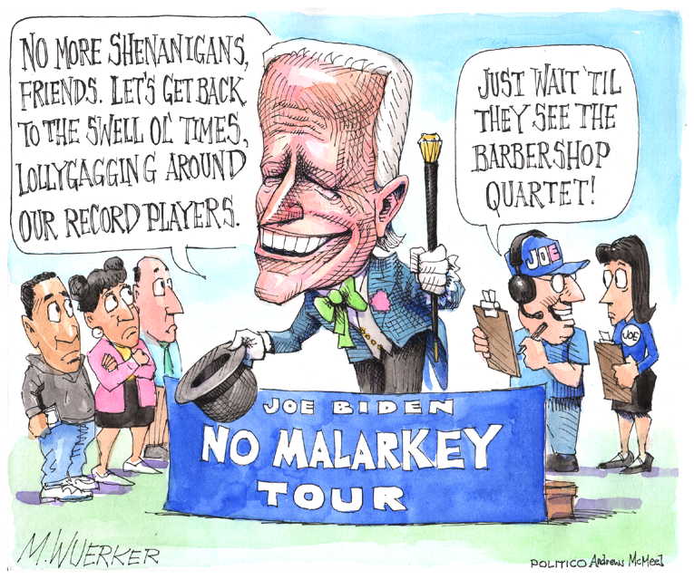 Political/Editorial Cartoon by Matt Wuerker, Politico on Harris Folds, Biden Nibbles