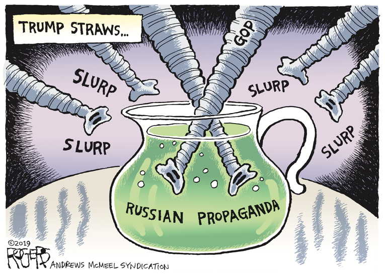 Political/Editorial Cartoon by Rob Rogers on Impeachment Battle Underway