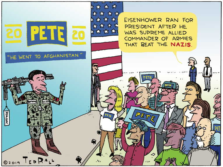 Political/Editorial Cartoon by Ted Rall on Biden Doubles Down