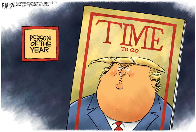 Political/Editorial Cartoon by Rick McKee, The Augusta Chronicle on Trump Unhappy