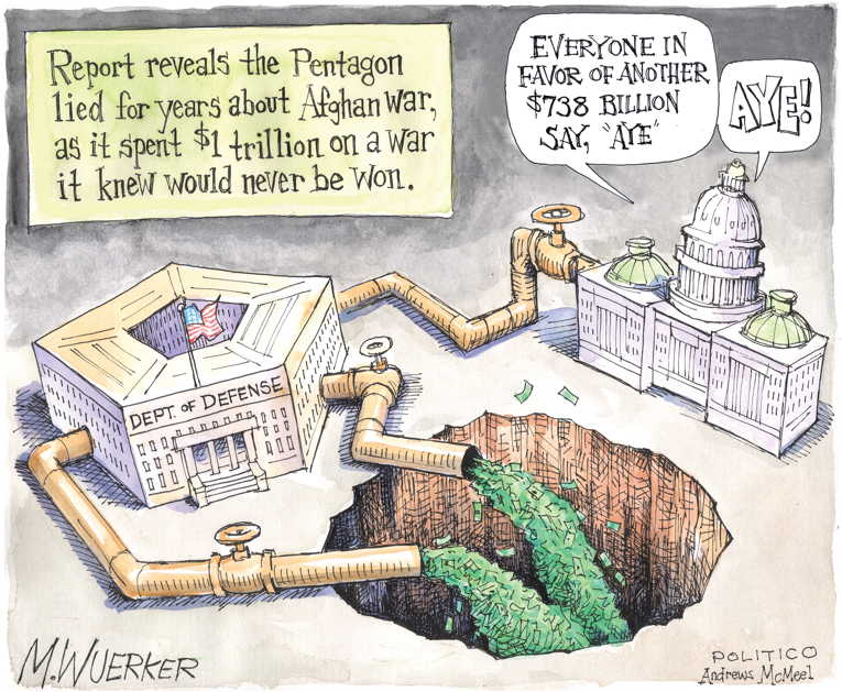 Political/Editorial Cartoon by Matt Wuerker, Politico on Deficit Balloons