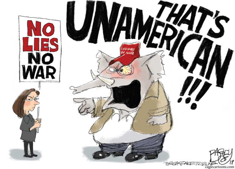 Political/Editorial Cartoon by Pat Bagley, Salt Lake Tribune on Trump Assassinates Soleimani