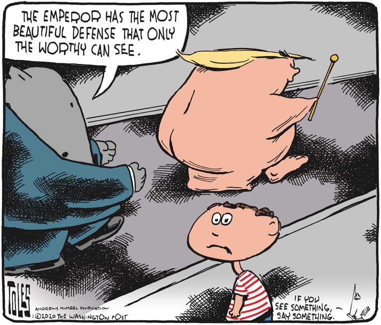 Political/Editorial Cartoon by Tom Toles, Washington Post on Bolton Bombs Trump Cult