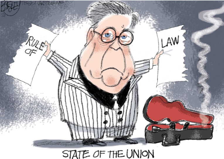 Political Cartoon On Barr Lauds Fascism By Pat Bagley Salt Lake Tribune At The Comic News 