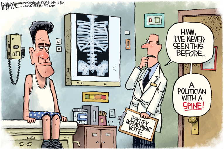 Political/Editorial Cartoon by Rick McKee, The Augusta Chronicle on Romney Defies President