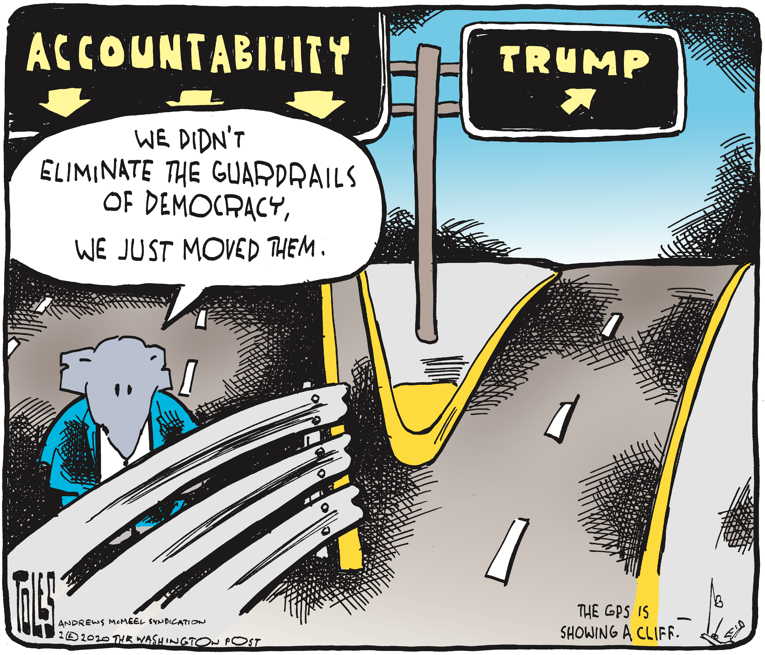 Political/Editorial Cartoon by Tom Toles, Washington Post on GOP Goes Full Monty