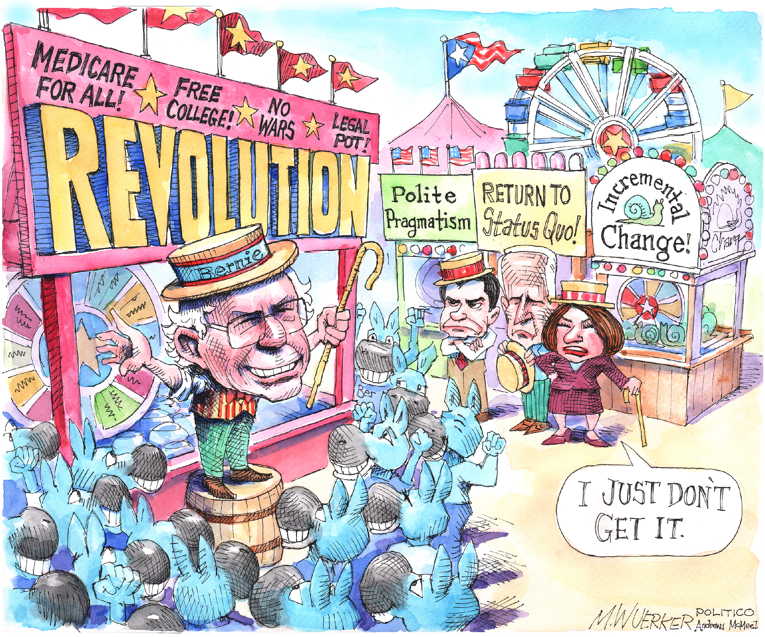 Political/Editorial Cartoon by Matt Wuerker, Politico on Super Tuesday Surprise