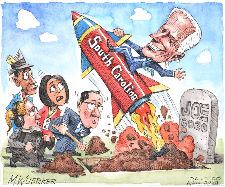 Political/Editorial Cartoon by Matt Wuerker, Politico on Super Tuesday Surprise