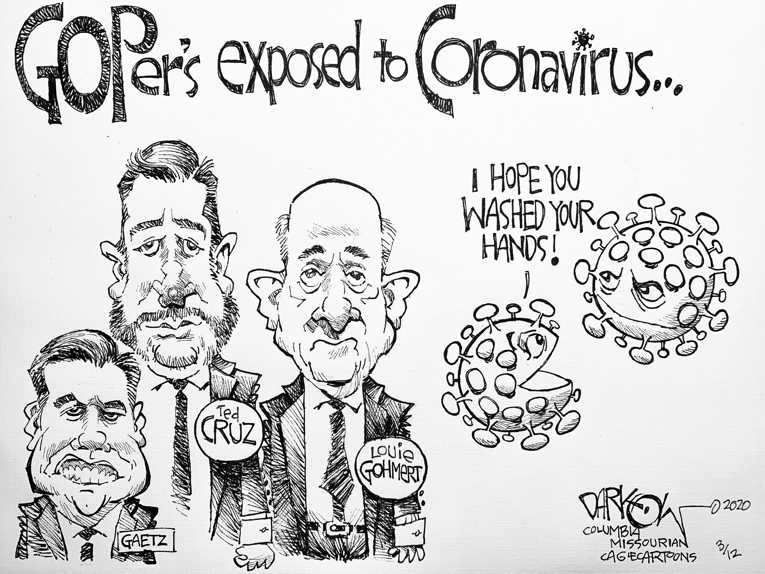 Political/Editorial Cartoon by John Darkow, Columbia Daily Tribune, Missouri on President Defends Virus Response