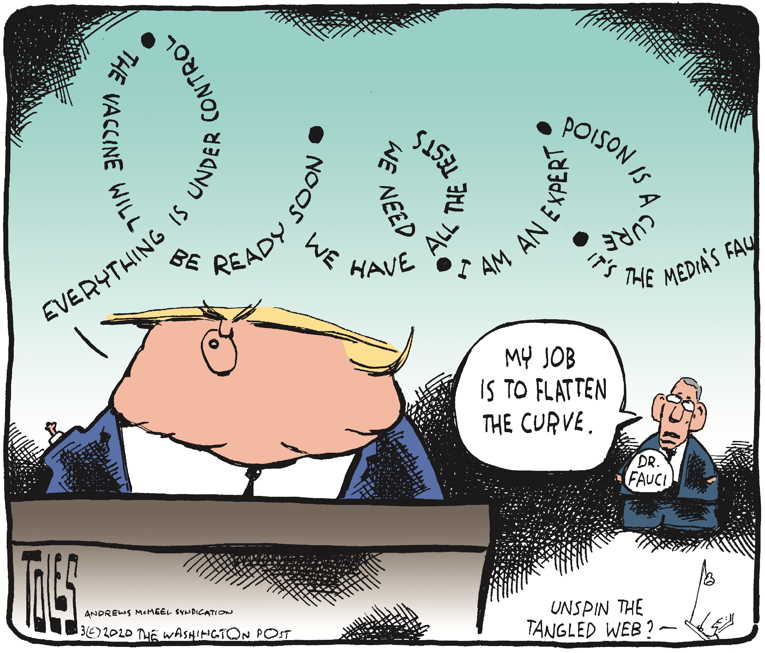 Political/Editorial Cartoon by Tom Toles, Washington Post on “President Is Ignorant”