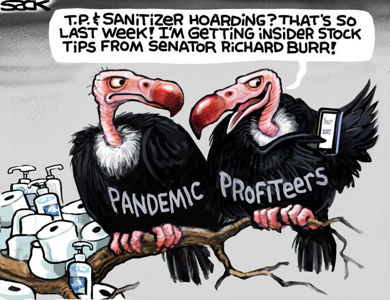 Political/Editorial Cartoon by Steve Sack, Minneapolis Star Tribune on Virus Attacks Earth