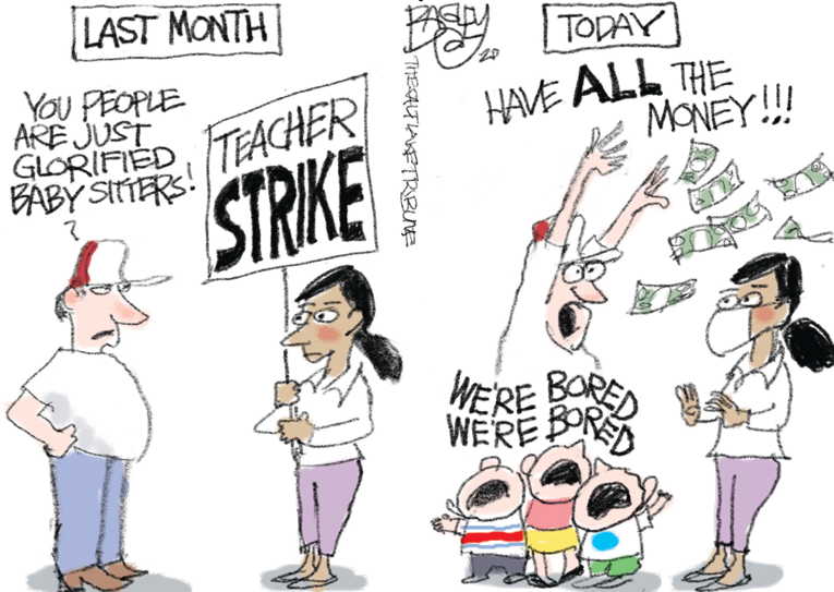 Political/Editorial Cartoon by Pat Bagley, Salt Lake Tribune on Virus Attacks Earth