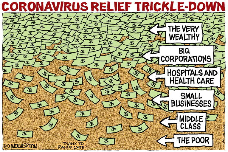 Political/Editorial Cartoon by Monte Wolverton, Cagle Cartoons on Bailout for Corporations