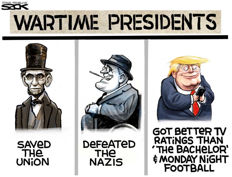 Political Cartoon On President Lauds Briefings Ratings By Steve Sack 