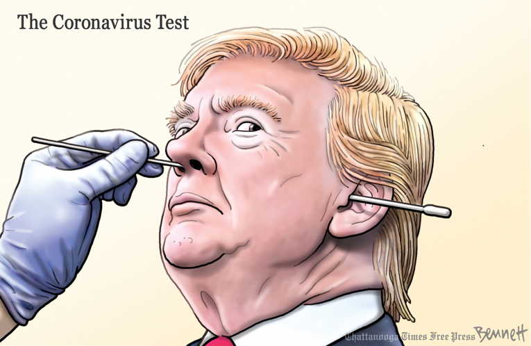 Political/Editorial Cartoon by Clay Bennett, Chattanooga Times Free Press on Trump Doubles Down