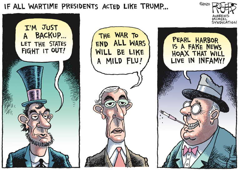 Political/Editorial Cartoon by Rob Rogers on Trump Doubles Down