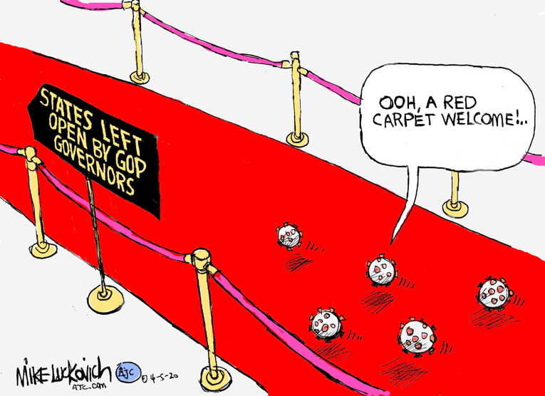 Political/Editorial Cartoon by Mike Luckovich, Atlanta Journal-Constitution on Americans Adjusting