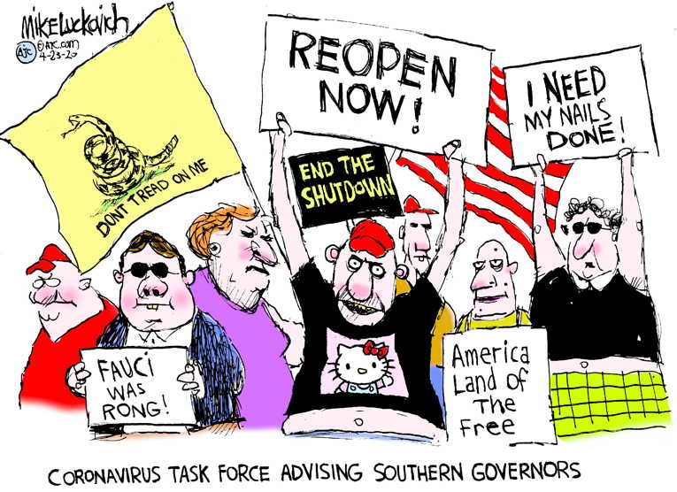 Political/Editorial Cartoon by Mike Luckovich, Atlanta Journal-Constitution on Pandemic Crisis Worsens