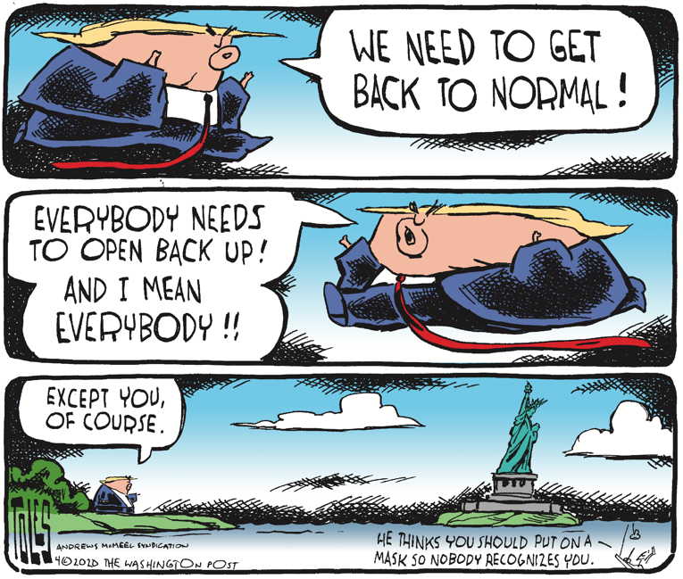 Political/Editorial Cartoon by Tom Toles, Washington Post on Pandemic Crisis Worsens