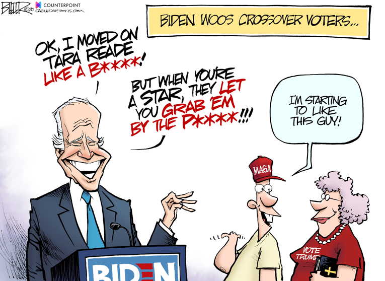 Political/Editorial Cartoon by Nate Beeler, Washington Examiner on Dem Women Support Biden