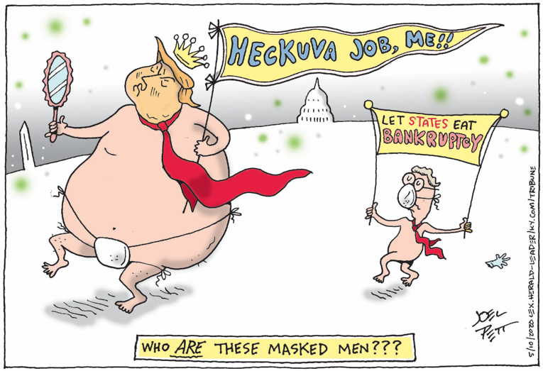 Political/Editorial Cartoon by Joel Pett, Lexington Herald-Leader, CWS/CartoonArts Intl. on Virus Economic Bounce Expected